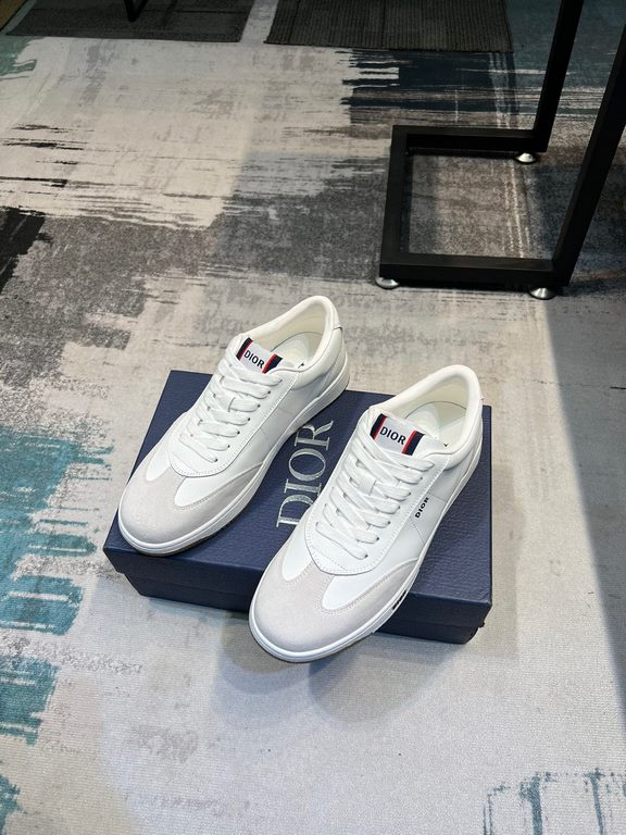 [Dior Dior 】 Men's Shoes High-end Brand Newest Masterpiece Imported Italian Original Specialized Cloth Fabric   Cowhide   Imported Sheepskin Lining  Original Packed Toe Rubber Outsole Soft and Comfortable, Make Walking M