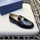 DIOGranville Formal Leather Loafers｜Made of black smooth cowhide leather｜Metallic laminated brass Dior Oblique logo on upper｜Matched with leather sole in the same color｜Dior logo engraved on heel for a more sophisticated