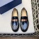 DIOGranville Formal Leather Loafers｜Made of black smooth cowhide leather｜Metallic laminated brass Dior Oblique logo on upper｜Matched with leather sole in the same color｜Dior logo engraved on heel for a more sophisticated