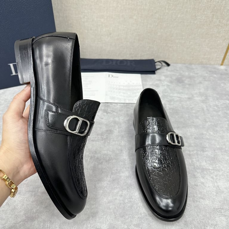 CD Home New DIO TIMELESS Loafers Leather Shoes Official Price RMB , These loafers embody classic elegance. Crafted in black cowhideopen-edge pearlized leatherhigh-silk brushed cowhide, the classic silhouette highlights t