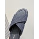 Dior Alias Men's Leather SlippersNew for summer, these Alias sandals make a statement of casual elegance. Crafted from grained cowhide leather, Oblique print fabric and cowhide lining! Cross-strap design with metal overl