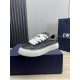 Dior Dior.B33 seriesCouple's casual board shoes qingkv    Original purchaseCrafted from Dior cowhide leather, the side panels are adorned with a canvas panel in the same shade of the CD Diamond pattern.The CD Icon lace e