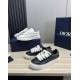 Dior Dior.B33 seriesCouple's casual board shoes qingkv    Original purchaseCrafted from Dior cowhide leather, the side panels are adorned with a canvas panel in the same shade of the CD Diamond pattern.The CD Icon lace e