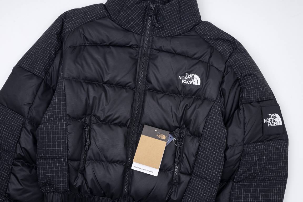 450  (Down Top Ceiling)The North Face Embroidered 23S American Short The North Face Winter New Women's Waist Down Jacket - Top Ceiling Plaid Patchwork Down Two Colors Super Long Legs One - High Waisted Ultra Short Design