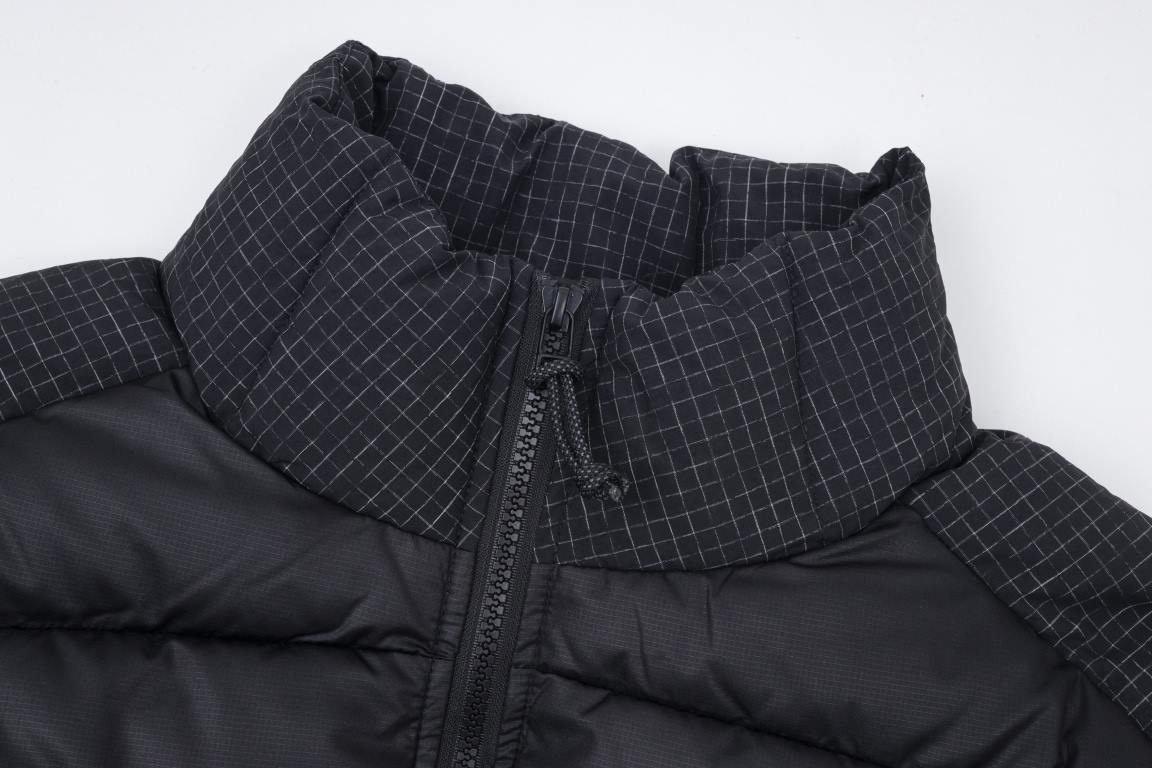 450  (Down Top Ceiling)The North Face Embroidered 23S American Short The North Face Winter New Women's Waist Down Jacket - Top Ceiling Plaid Patchwork Down Two Colors Super Long Legs One - High Waisted Ultra Short Design