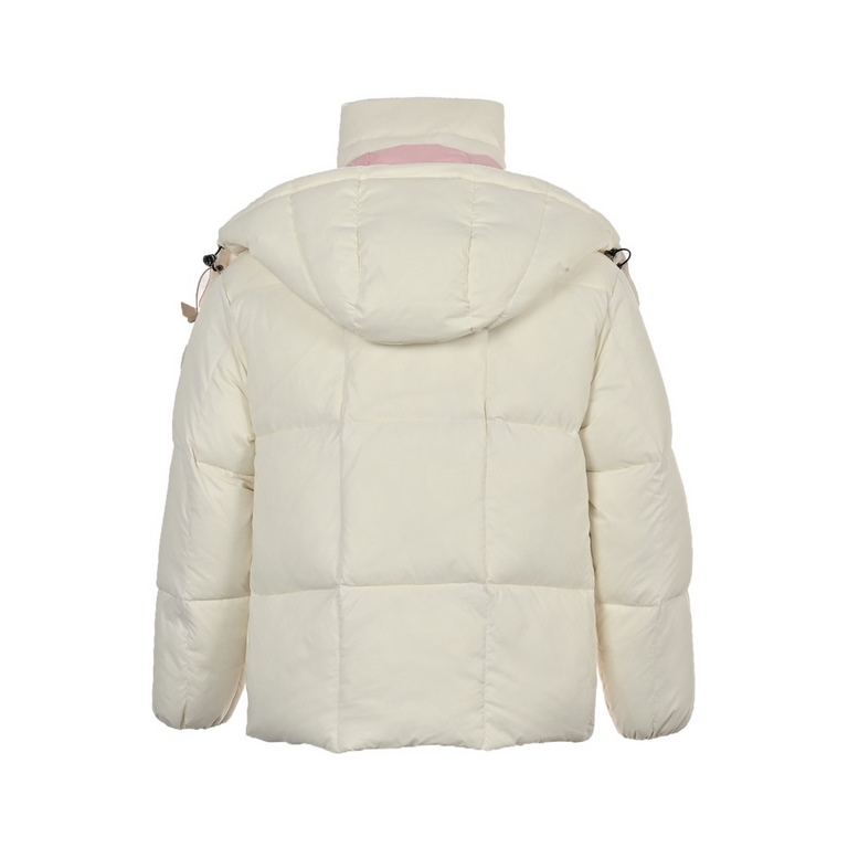 525MonclerMoncler Parana Breaded Down Jacket      ｜Moncler Moncler Moncler Parana Songxie Long Breaded  Short Down JacketSize 00, 0 yards, 1 yard, 2 yardsProduct Color White PinkDescriptionThe Parana down jacket stands o