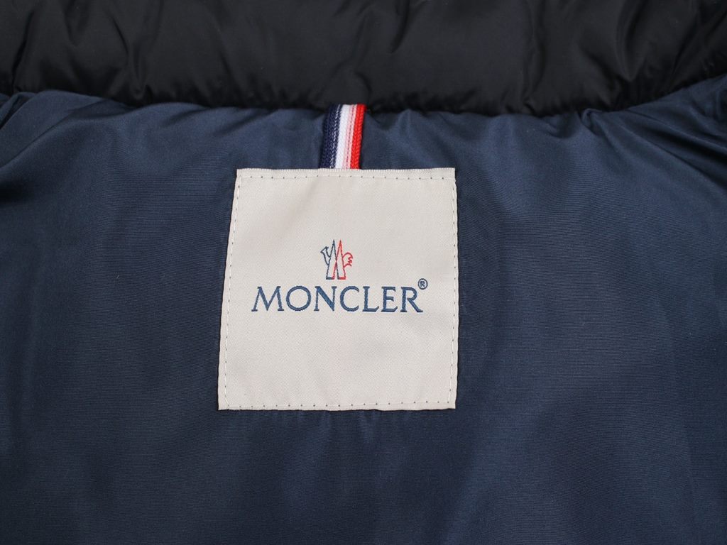 Detailed Drawing-M06Moncler Moncler small label LOGO label patchwork color hidden hooded down jacket men and women with the same models