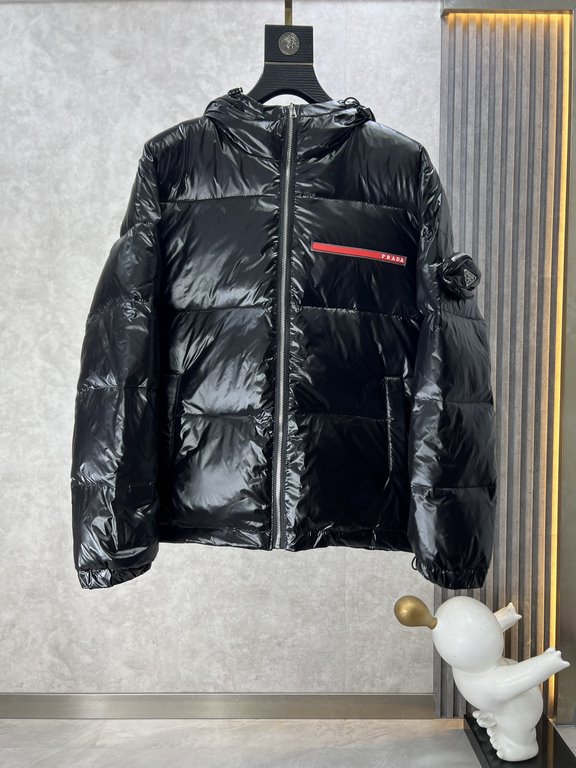 830. Prada Prada 2023 fall and winter new   down jacket original 11 custom hardware accessories imported original custom welcome counter comparison absolute high quality using top 90 white duck down super soft filling fe