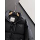 Down jacket - P910) annual warranty  Mon High Edition. (Cannon matte black) trade orders Patchwork leather details embellished men's hidden hood collar short down jacket placket pockets details using patchwork leather te