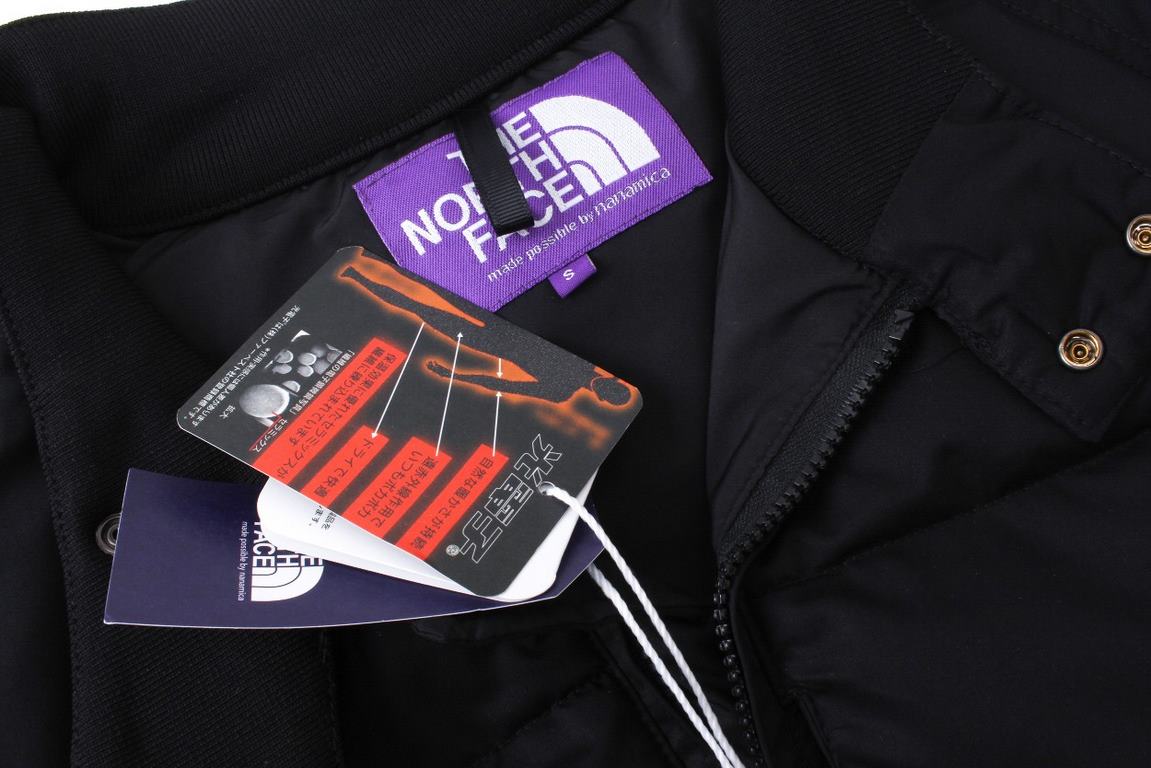 455 (Amazon version)Black Detail View Latest 22W TNF The North Face Purple Label Optoelectronics PURPLE LABE Series Solid Color Zipper Stand Collar US Outdoor Waterproof Thickened Down Jacket (White Duck Down)Mountain Ph