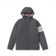 P475.#Thom BrowneThom Browne Classic Four Bar Loose Hooded Men's and Women's Mid-Length White Duck Down Thickened Breaded Down JacketColor Gray, navy blueSize S M L