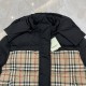 P715BurberrBurberry Bbr Women's Colorblocking Plaid Reversible Hooded Short Loose Down JacketSize：SMLXL23 new fall and winter reversible down jacket, classic British style pattern design unique fashion and classic, rever