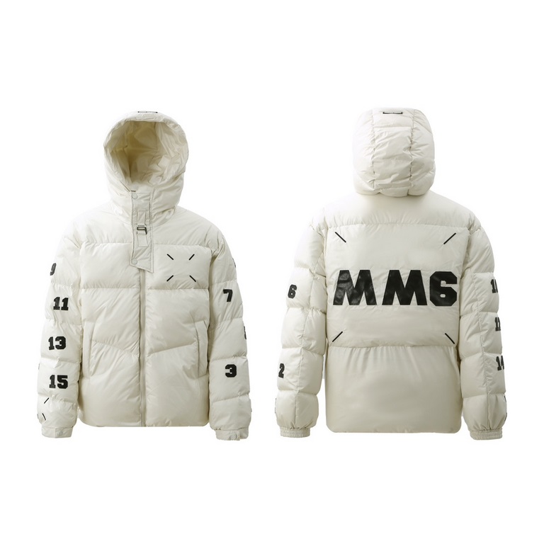 460   (90 white duck down)  (90 white duck down) Maison Margiela MM6 23 fall and winter capsule down jacket series 3 anti-matte fabric percent 90 300g white duck down fluffy warm open mold custom engraved logo button pat