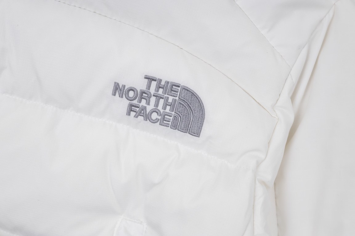 450  (Down Top Ceiling)The North Face Embroidered 23S American Short The North Face Winter New Women's Waist Down Jacket - Top Ceiling Plaid Patchwork Down Two Colors Super Long Legs One - High Waisted Ultra Short Design