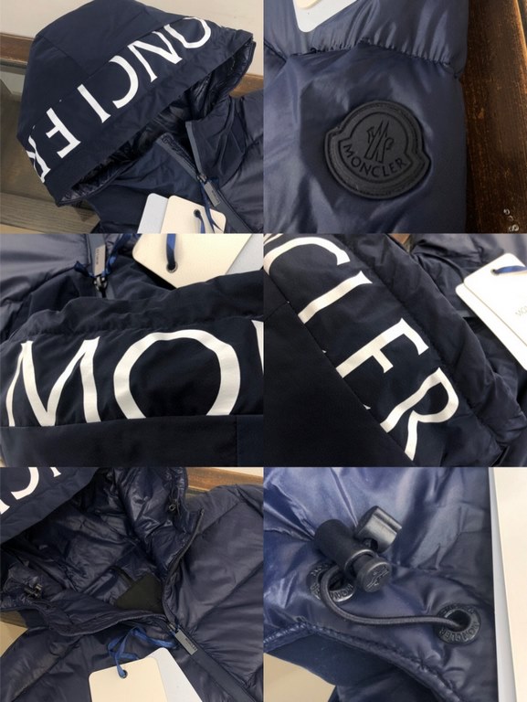 P580 MONCLER Moncler Moncler counter synchronization models men's hooded down jacket national standard filling 90 white duck down down filling super enough custom LOGO hardware cuffs windproof design, hat printing letter