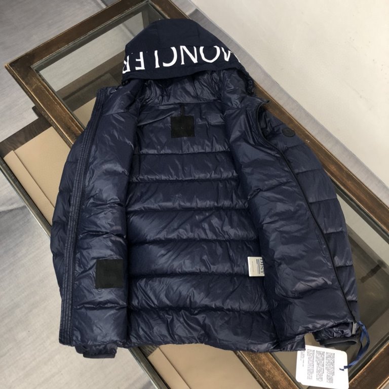 P580 MONCLER Moncler Moncler counter synchronization models men's hooded down jacket national standard filling 90 white duck down down filling super enough custom LOGO hardware cuffs windproof design, hat printing letter