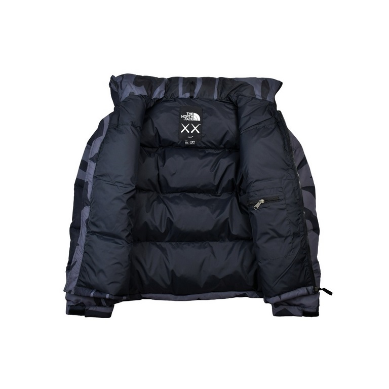 408 Top Version The North Face x Kaws Co-Branded 1996 US Down JacketThe three compartments are filled with RDS certified high quality 700 high fluffy duck down for better warmth, lightweight but not too heavy, and the fl