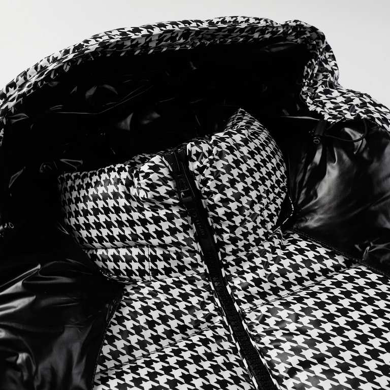 P645  【Moncler】 【Fragment Design】Moncler 23FW Hiroshi Fujiwara Co-branded Chidori Check Down Jacket-The highest fluffiness can reach 800, wearing more warm 5A standard, the use of German defense down needle, every three 