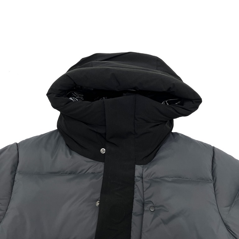 Pure down, not the cotton version on the market. 555 Model No. Y101MonclerMoncler 22Fw Accessory Embossed Letter Down JacketAutumn and winter new madeira. black knight scarf hooded mid-length down jacket official website