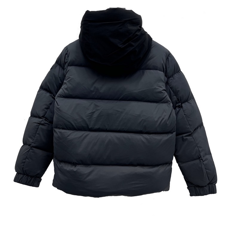 Pure down, not the cotton version on the market. 555 Model No. Y101MonclerMoncler 22Fw Accessory Embossed Letter Down JacketAutumn and winter new madeira. black knight scarf hooded mid-length down jacket official website