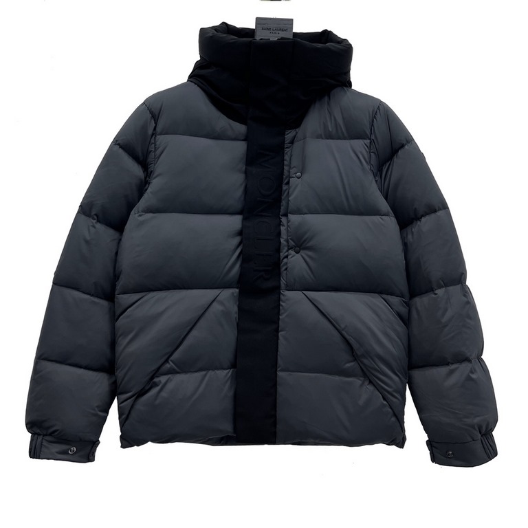 Pure down, not the cotton version on the market. 555 Model No. Y101MonclerMoncler 22Fw Accessory Embossed Letter Down JacketAutumn and winter new madeira. black knight scarf hooded mid-length down jacket official website