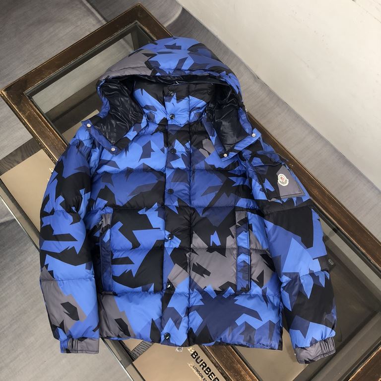 605MONCLER Mengjia 2023 latest models Mosa camouflage down jacket   counter synchronization on the new ~ hat removable, full of down support NFC chip induction Fall and winter main line series, sharp tailoring to create 