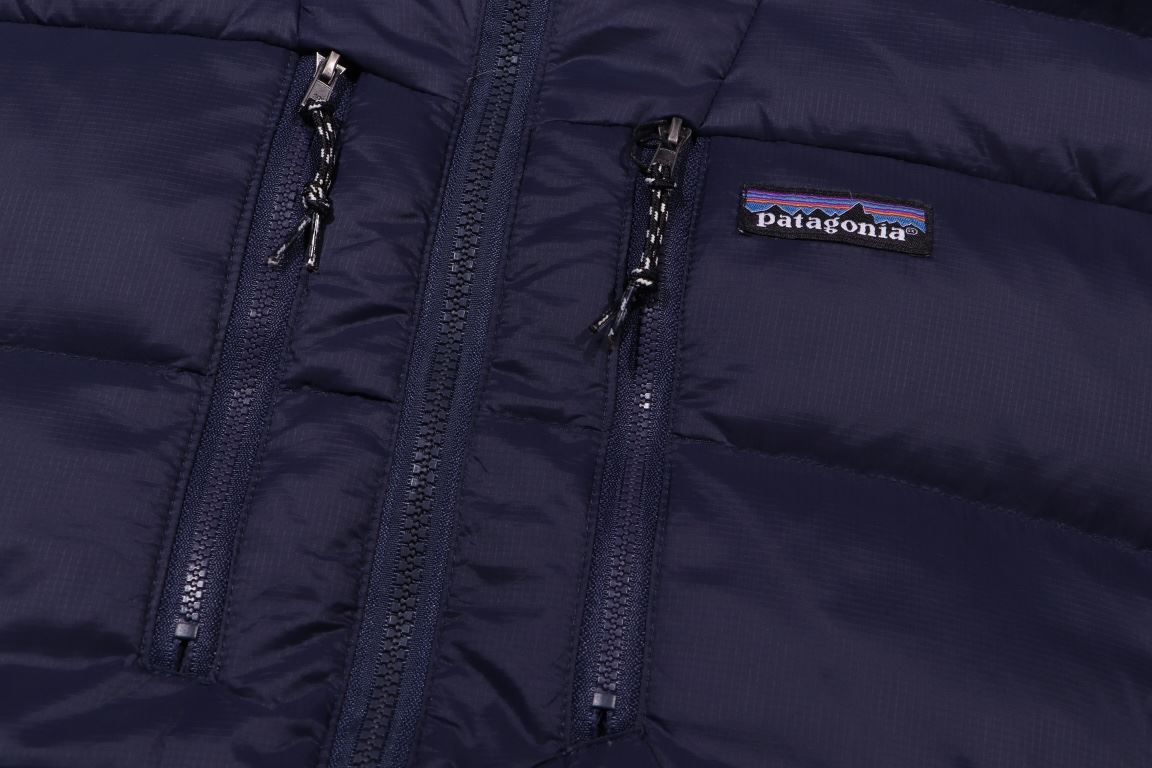 500 Patagonia｜Patagonia Patagonia Fitz Roy Down Hoody Placket Chest Side Zipper 800 Puff Down Jacket-...Custom woven and dyed 20D plaid fabric 400T downproof gallbladder fabric National standard 80 gray duck down Minimum