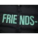 430 Vlone Friends Black and Green Embroidered Letter Down JacketBlack is the color that won't go wrong in winter, black down jacket with green embroidery embellishment, winter out cool and warm, long wearing not tired, t