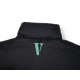 430 Vlone Friends Black and Green Embroidered Letter Down JacketBlack is the color that won't go wrong in winter, black down jacket with green embroidery embellishment, winter out cool and warm, long wearing not tired, t