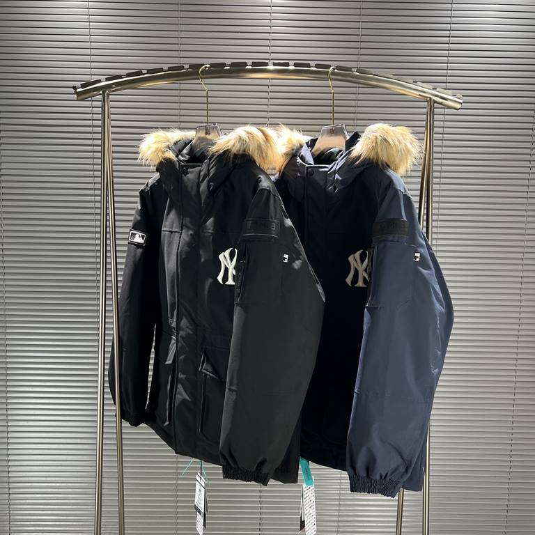 525 MLB Basic Logo New York NY Yankees Large Furry Collar Waterproof Windproof Down Coat Jacket Co-ed  Newly upgraded, fuller filling, better handfeel, better texture, different from the market general merchandise.All de