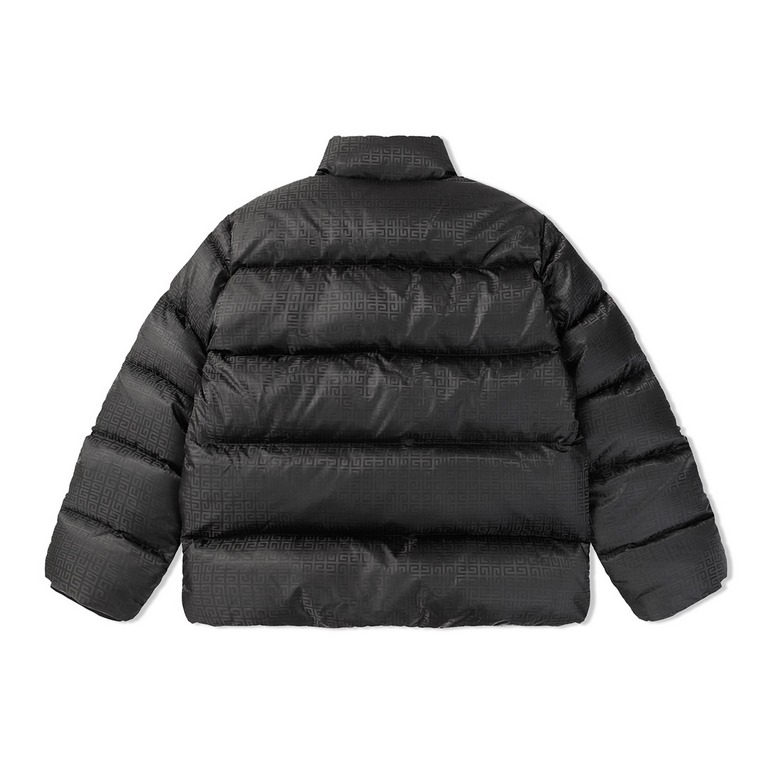 P675 [GIVENCHY] Givenchy men's down jacket with dark jacquard stand-up collarFull width GVC pattern Logo jacquard, 100% polyester fiber, fixed weave waterproof nylon technology fabric, low-key high-level luxury, stand-up