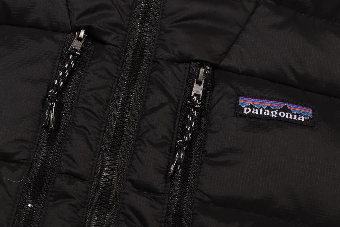 500 Patagonia｜Patagonia Patagonia Fitz Roy Down Hoody Placket Chest Side Zipper 800 Puff Down Jacket-...Custom woven and dyed 20D plaid fabric 400T downproof gallbladder fabric National standard 80 gray duck down Minimum