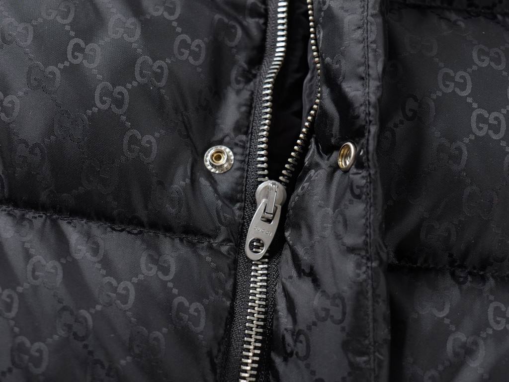 560  (packed with dust bag)Gucc Double G Colorblocking Webbing Down JacketDouble G Full Logo Hooded Down Jacket This zippered down jacket is part of Huanxin's accessories and ready-to-wear collection Recycled nylon made 