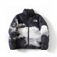 S32#P475 White backgroundTNF NORTH FACE 30th ANNIVERSARY SPECIAL CLOUD TIE-DYE PRINTED JACKET 1992 EMBELLISHED SLEEVES DOWN JACKET MEN 