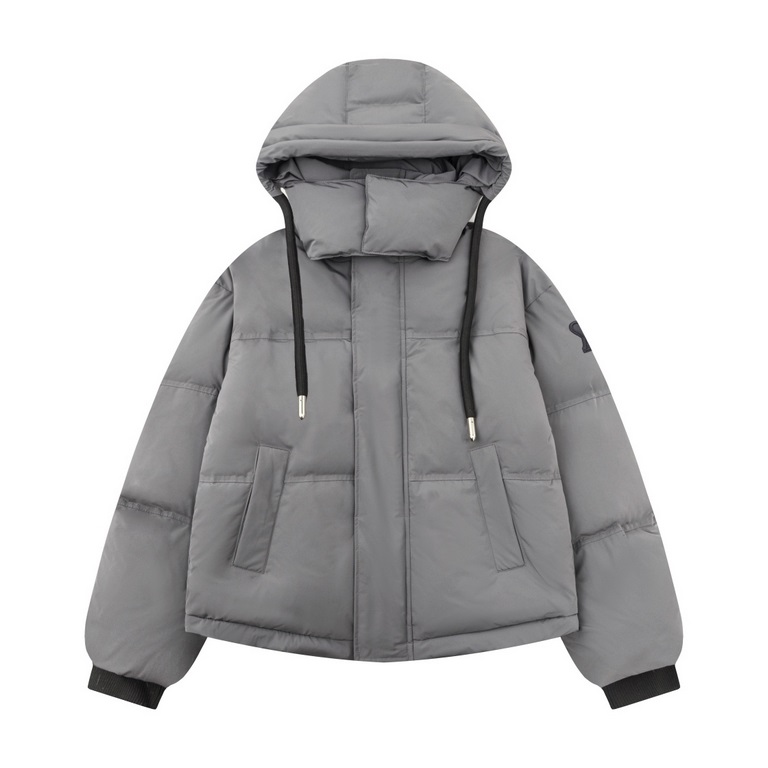 New  455 model number T28 (in-stock down ceiling)[Ami love down model 90 white duck down! Hooded jacket is super fluffy! It's 2 times the amount of down! Two colors, gray and blue, couple's limited edition Northeast cold