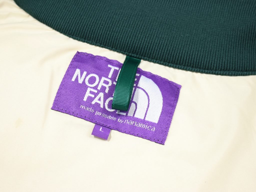 Green Detailed Drawing - B11Latest 23W TNF The North Face Purple Label Optoelectronics PURPLE LABE Series Solid Color Zipper Stand Collar US Outdoor Waterproof Thickened Down Jacket (White Duck Down)