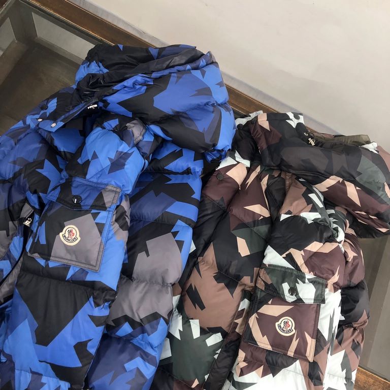 605MONCLER Mengjia 2023 latest models Mosa camouflage down jacket   counter synchronization on the new ~ hat removable, full of down support NFC chip induction Fall and winter main line series, sharp tailoring to create 