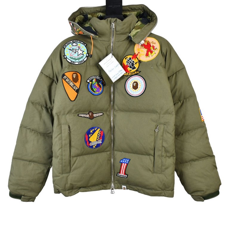 585Global Limited Replica Readymade x Bape Down Jacket Tigerhead Global Limited Co-Branded WWII Military Cloth Patch Badge Down Jacket (Hood Removable)The Century Union Global Limited Edition 20 places of oversized embro