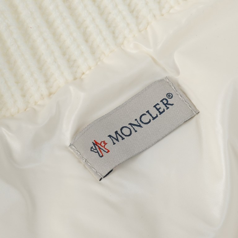 P530 [Moncler] Monkou 23FW Wool Knit Patchwork Stand Collar Women's Down Jacket-Using 90 white duck down, 600 fluffiness, the cuffs use wool blend fabric, better texture, lightweight and warm, four layers of lining, neve