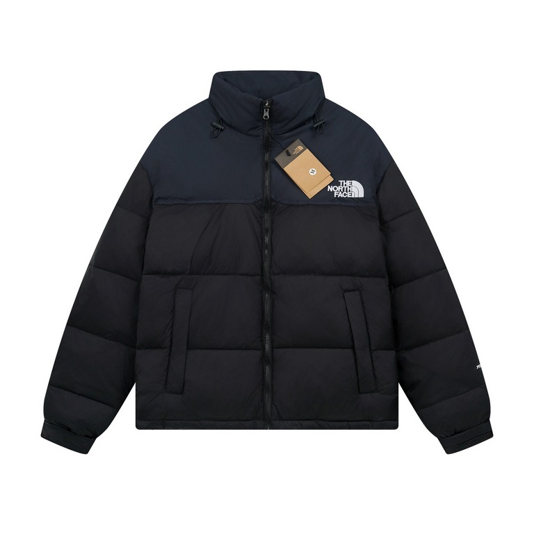 Thenorthface The North Face mid-vintage down vintage1990 vintage solid color patchwork men's and women's back logo logo in the middle down jacket1 Imported barudanbarudan embroidery machine customize