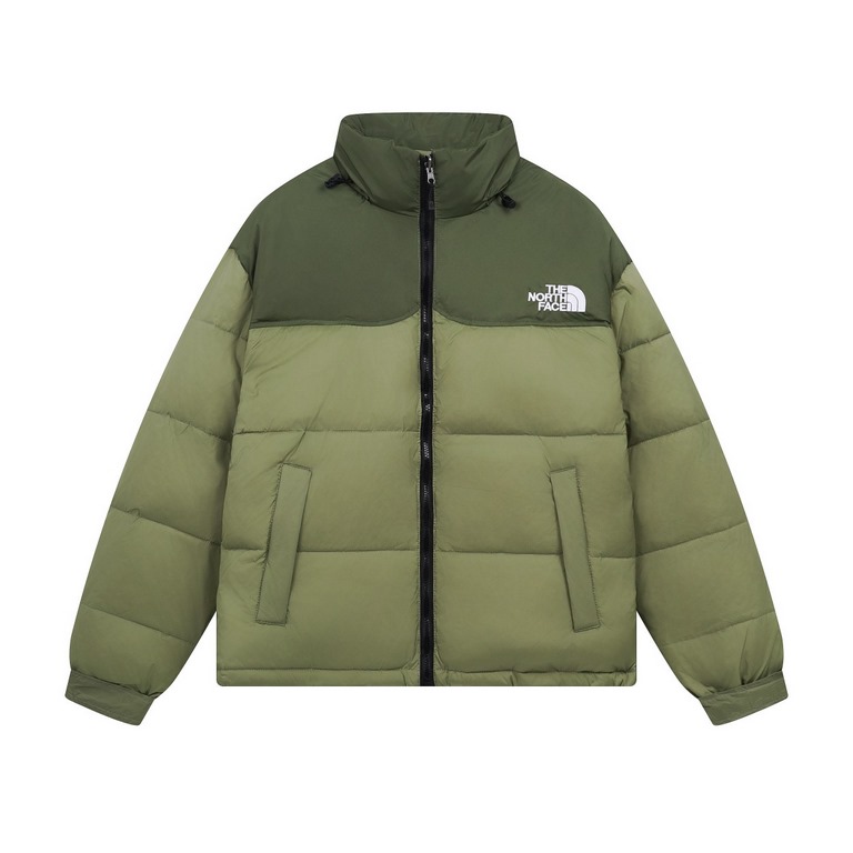 Thenorthface The North Face mid-vintage down vintage1990 vintage solid color patchwork men's and women's back logo logo in the middle down jacket1 Imported barudanbarudan embroidery machine customize