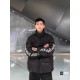 430 Vlone double arm black and silver gothic letters logo down jacketBlack is the color that will not go wrong in winter, black down jacket with silver embroidery embellishments, winter out cool and warm, long wear not t