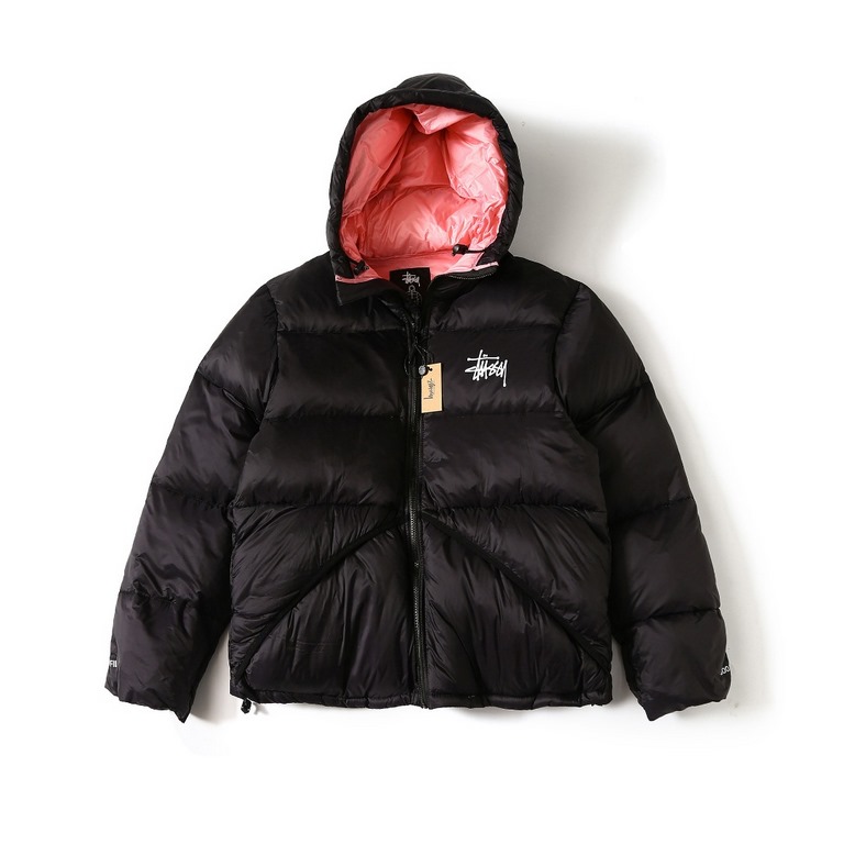 New  495 Model No. T16 Main Offer (Down Top Ceiling)Stussy Micro Ripstop Down Parka Parka Solid Color Hundred Zipper Hooded Short Down Coat 】Men's and women's brand introduction 60s America, filled with rock and roll, hi