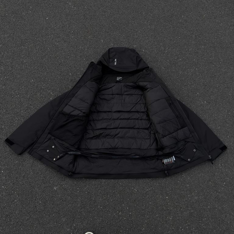 650  [Orca Black].ARC'TERYX MACAI JACKET Grocery Shopping Down Jacket Patriot Hard Shell Hooded Mid-Length Couple's Windproof Down Jacket is made of customized hardware, seamless embossing, three-dimensional logo, 90% wh