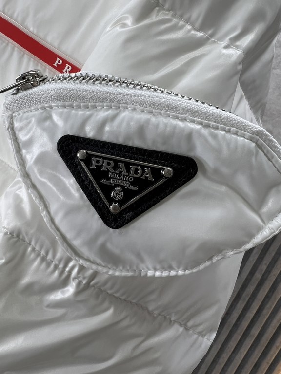 830. Prada Prada 2023 fall and winter new   down jacket original 11 custom hardware accessories imported original custom welcome counter comparison absolute high quality using top 90 white duck down super soft filling fe