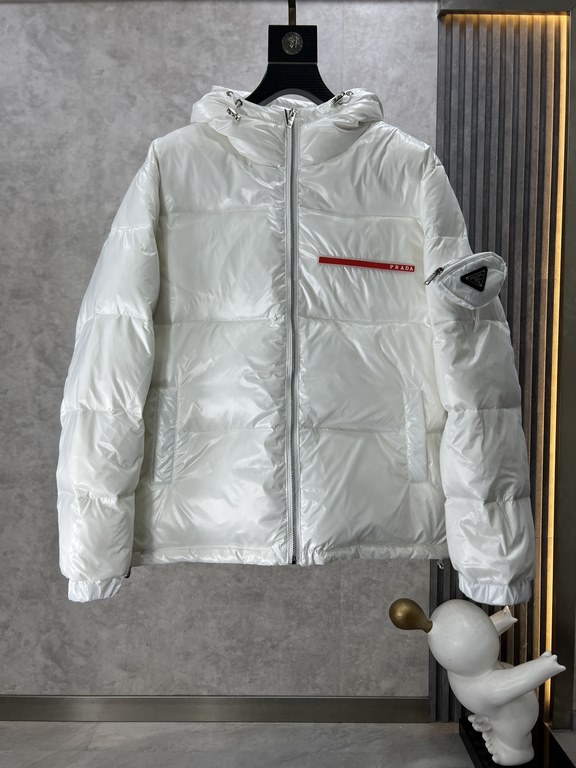 830. Prada Prada 2023 fall and winter new   down jacket original 11 custom hardware accessories imported original custom welcome counter comparison absolute high quality using top 90 white duck down super soft filling fe