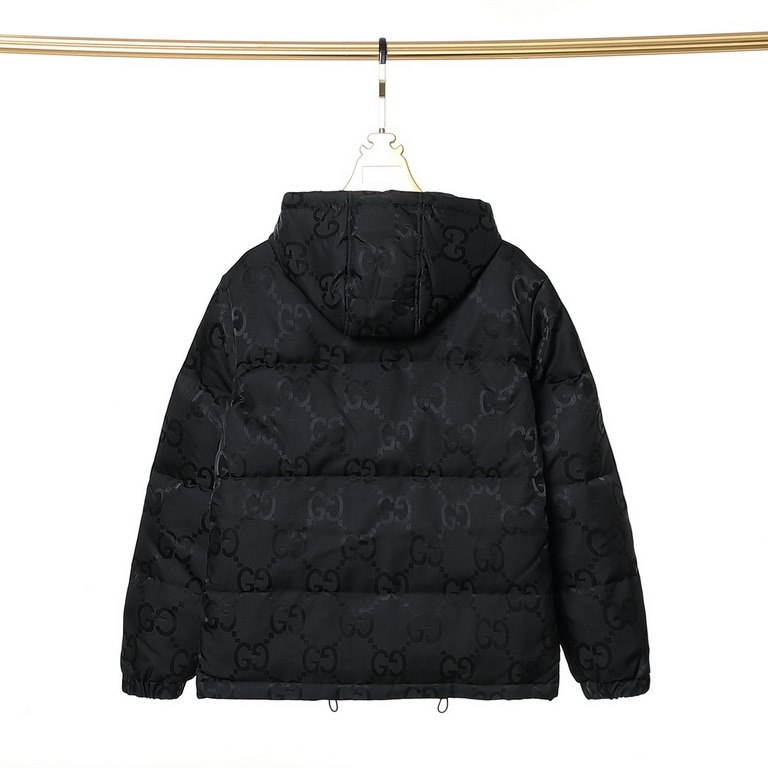 P595 Gucci GUCCI Fw23 Official website limited large double G jacquard dark crafted plus hooded down jacketThe new national standard 80 down can be detected top original]Bosideng teacher personally manipulate big goods, 