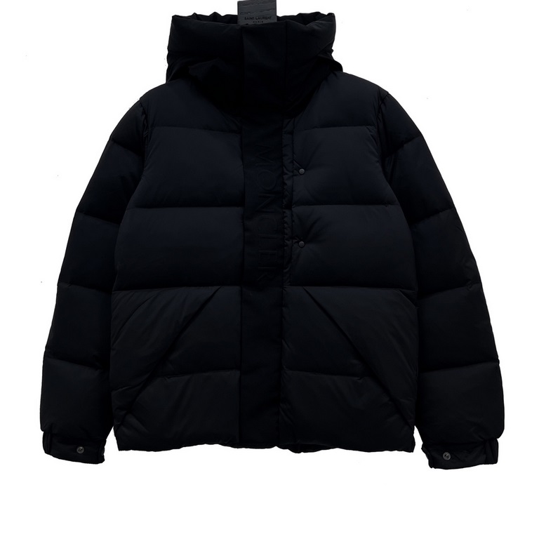 Pure down, not the cotton version on the market. 555 Model No. Y101MonclerMoncler 22Fw Accessory Embossed Letter Down JacketAutumn and winter new madeira. black knight scarf hooded mid-length down jacket official website