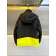 LV embossed old flower colorblocked hooded down windproof jacket (goose down)LV fall and winter latest MINI MONOGRAM down jacket this windproof jacket play with asymmetric structure of dynamic visual effects for neon col