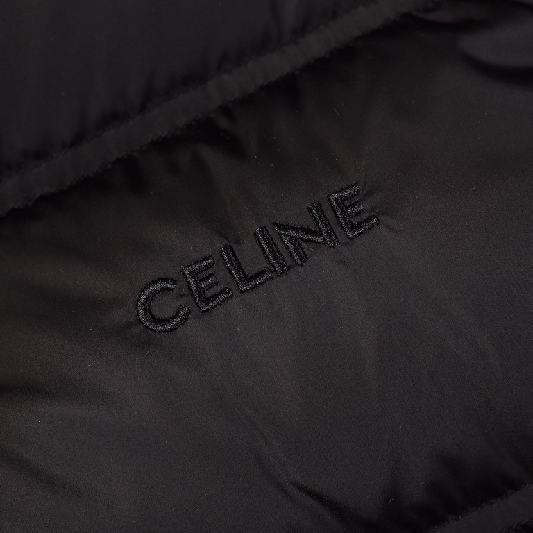 P650 [CELINE] 23FW CELINE new detachable sleeve down jacket-The pockets have been reinforced with a knot, and the collar and pockets are filled with 90 white duck down.-Customized placket gold buttons, counter synchroniz